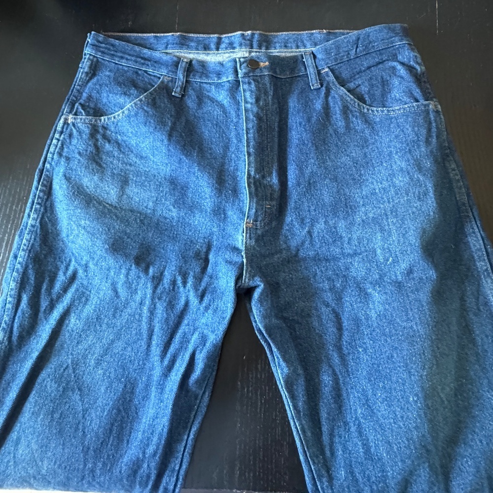 Men's Rustler 130273  Blue Regular Fit Cotton Denim Jeans Size 40x30 Good Cond